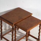 Swedish nesting tables in oak (c.1900) #128