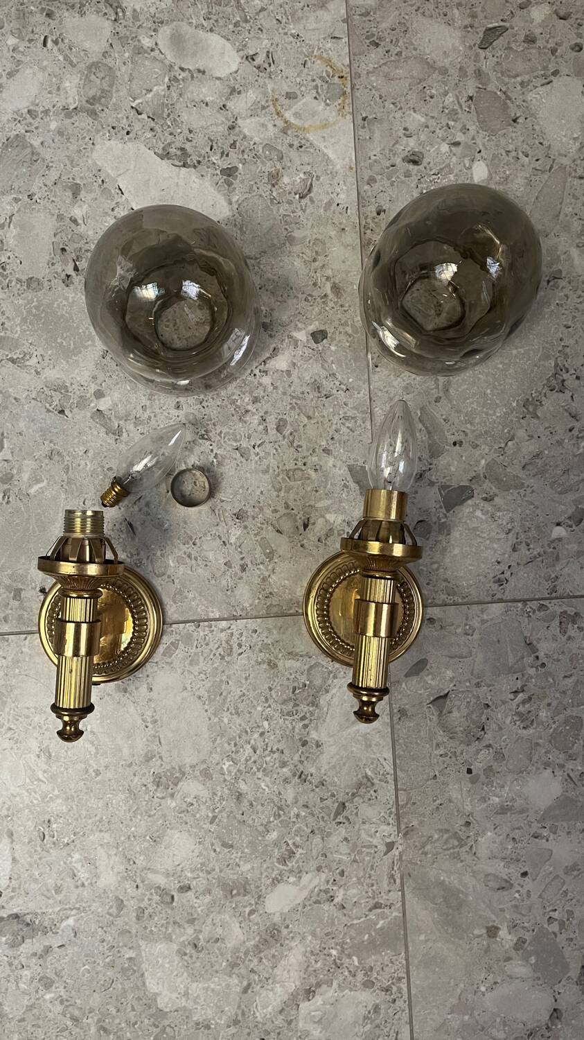Pair of brass wall lights