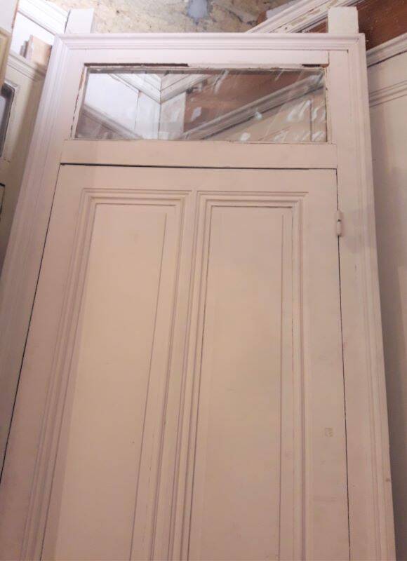 Haussmannian door 83x220 with old glazed transom frame 102x300 chassis