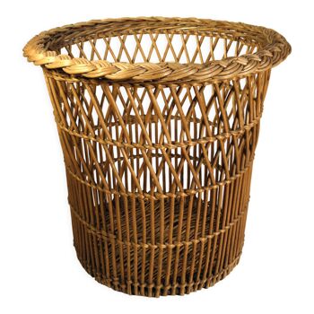 Large wicker wastepaper basket