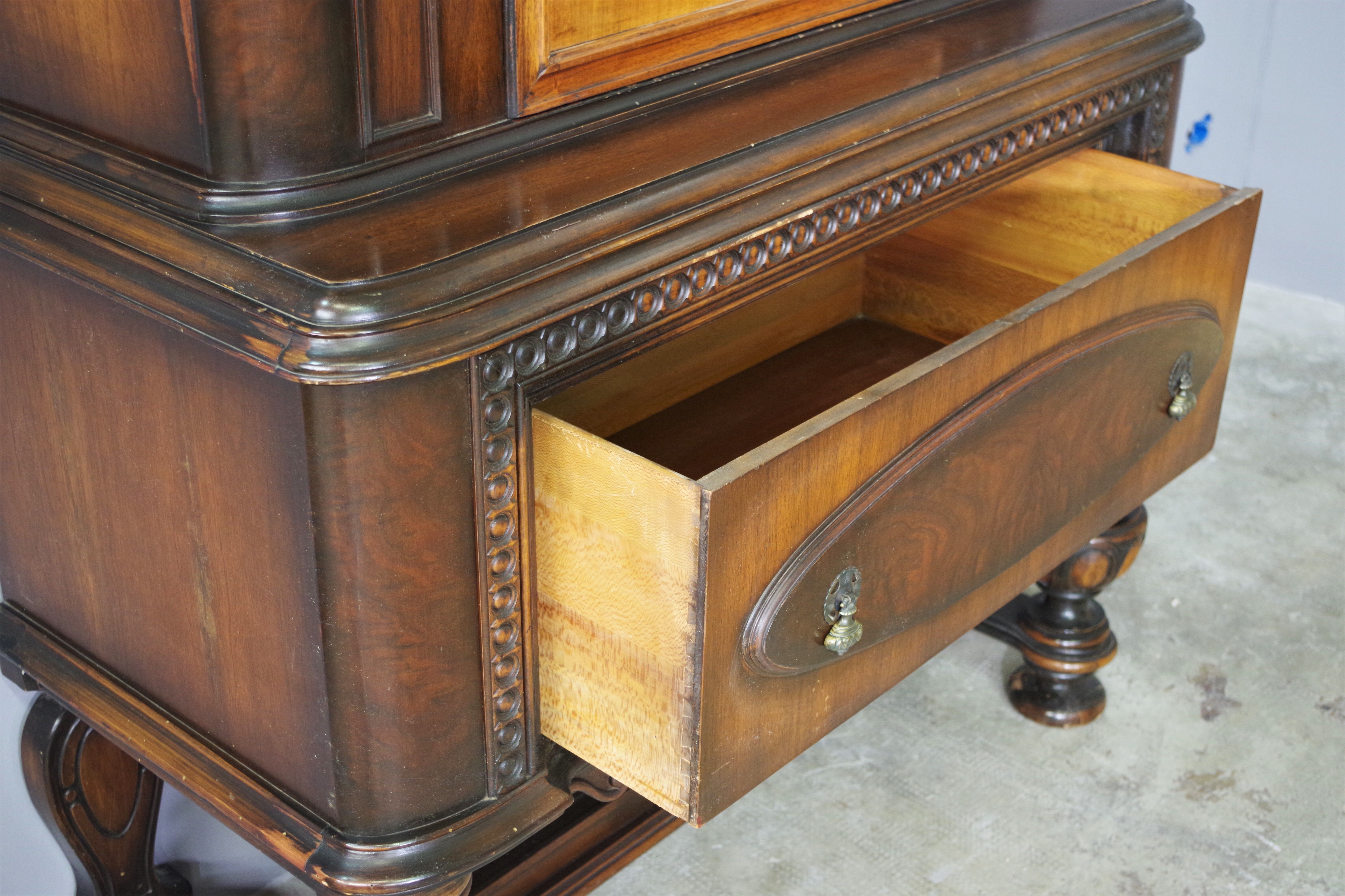 40s carved wooden display case