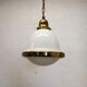 Brass and opaline hanging lamp