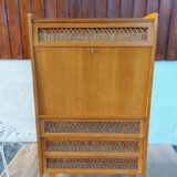 Secretary, drawers with wicker