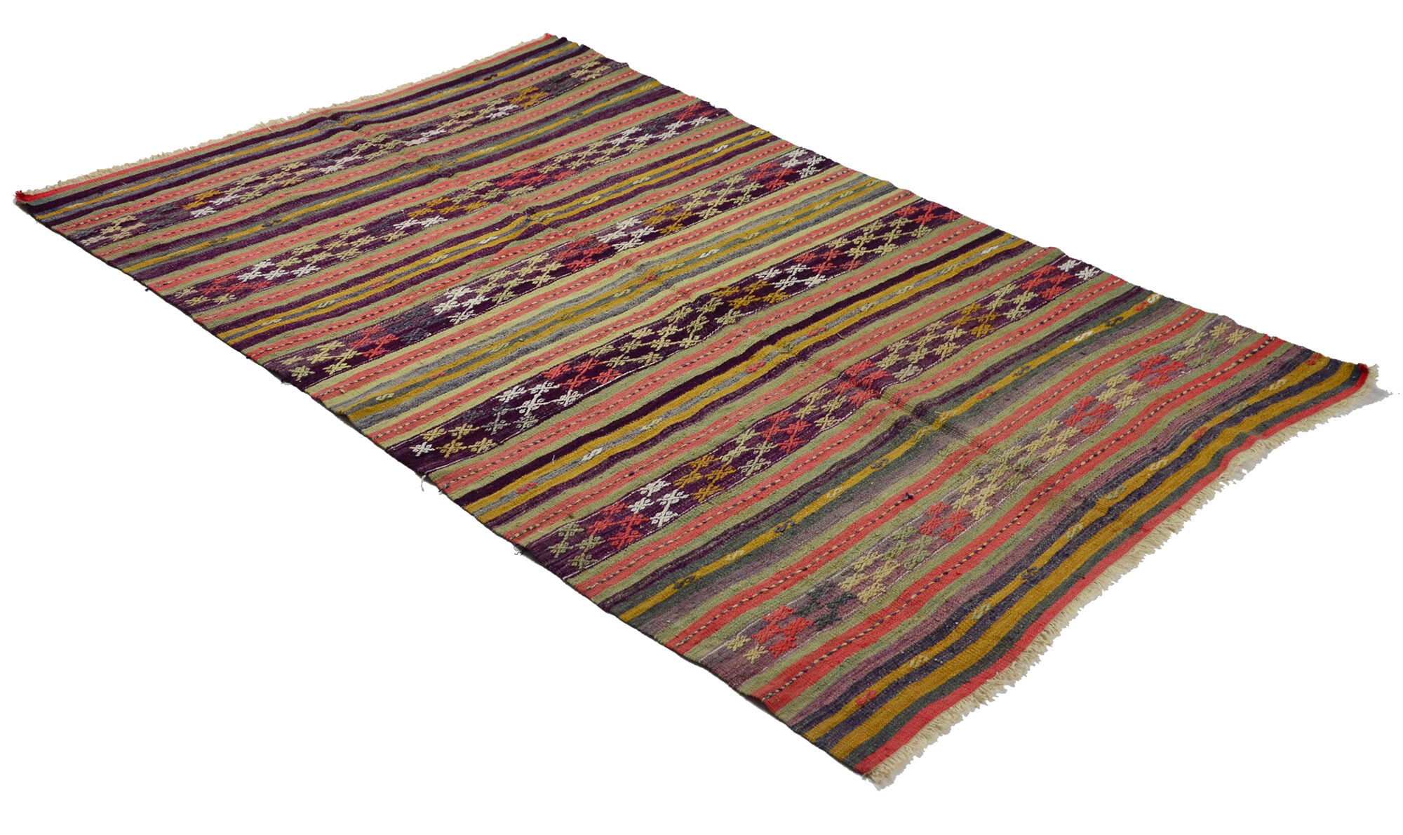 Anatolian handmade kilim rug 255 cm x 162 cm