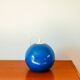 Spherical pendant light in royal blue opaline design 1970