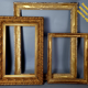 Miroir biseauté face à main ou à suspendre bronze vers 1900 SB152