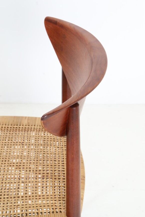 Set of 2 “316” teak/rattan chairs by Peter Hvidt & Orla Mølgaard Nielsen for Søborg Møbler / 1960s