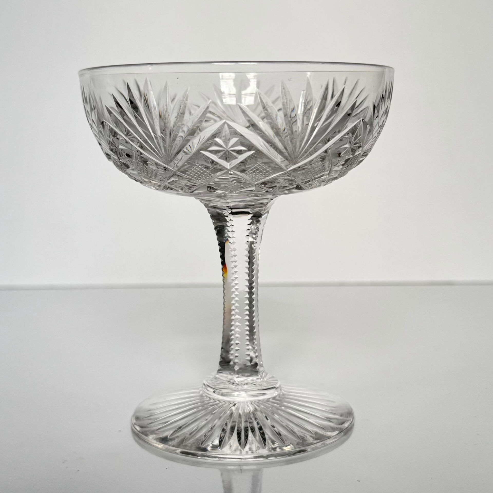 Set of 4 crystal champagne glasses from Saint-Louis | Gavarni model