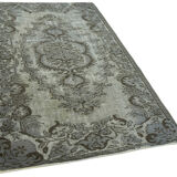 Hand-knotted antique oriental 1970s 147 cm x 241 cm grey carpet