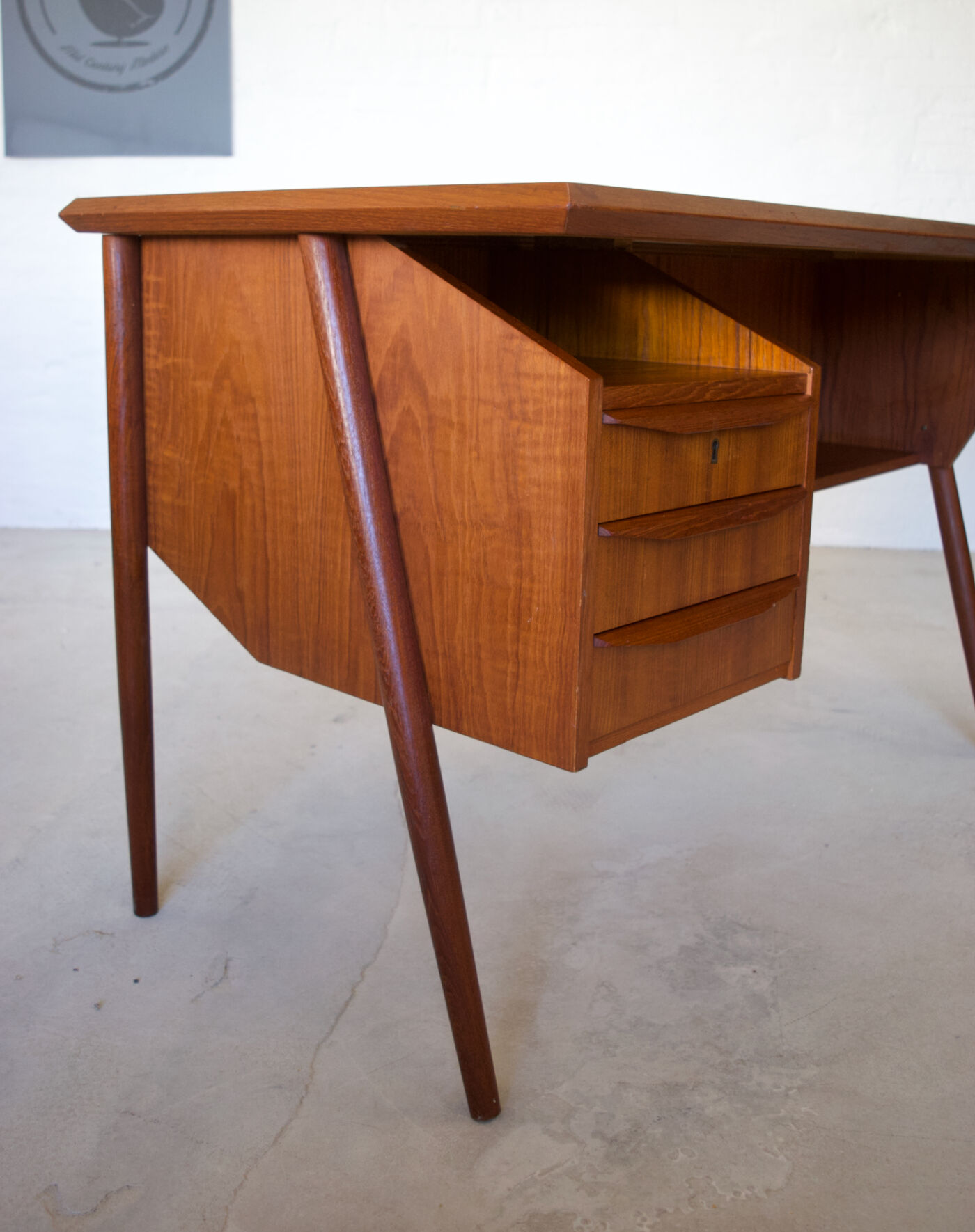 Danish Teak Desk By Gunner Nielsen for Tibergaard