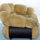 Space Age Single Armchair by Adriano Piazzesi, Cream Teddy Bear & Leather