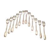 Dessert cutlery service 12 silver metal forks