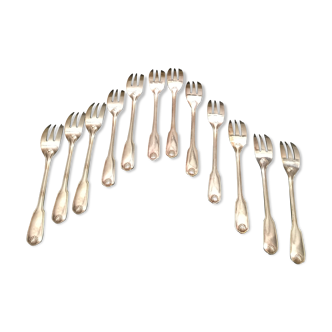 Dessert cutlery service 12 silver metal forks