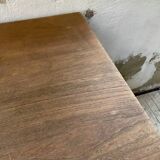 Brutalist desk in elm, signed Aranjou.