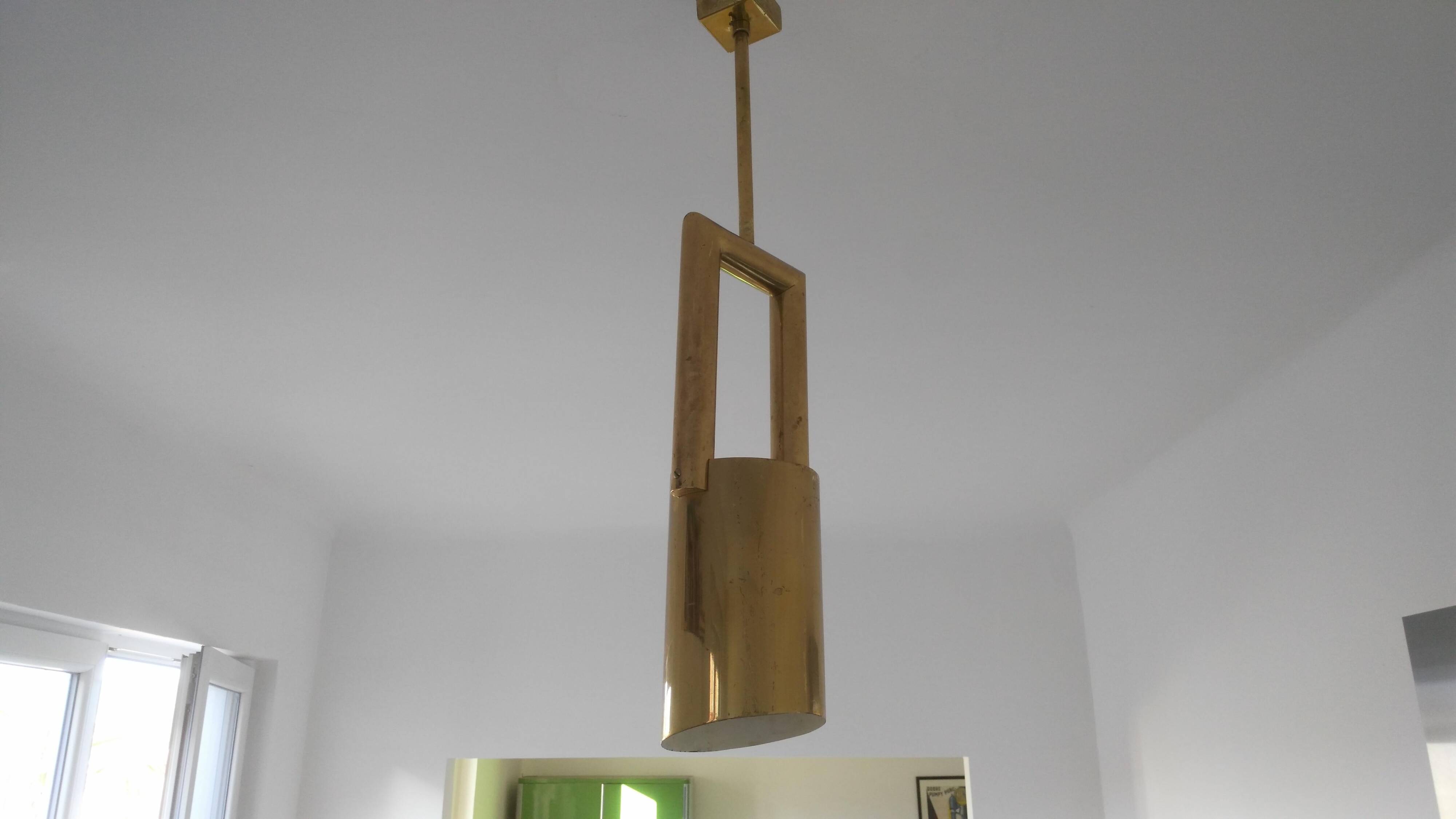Set of Four Hotel Midcentury Design Brass Pendants, 1980s