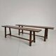 Pair of 19th century French rustic benches – solid oak