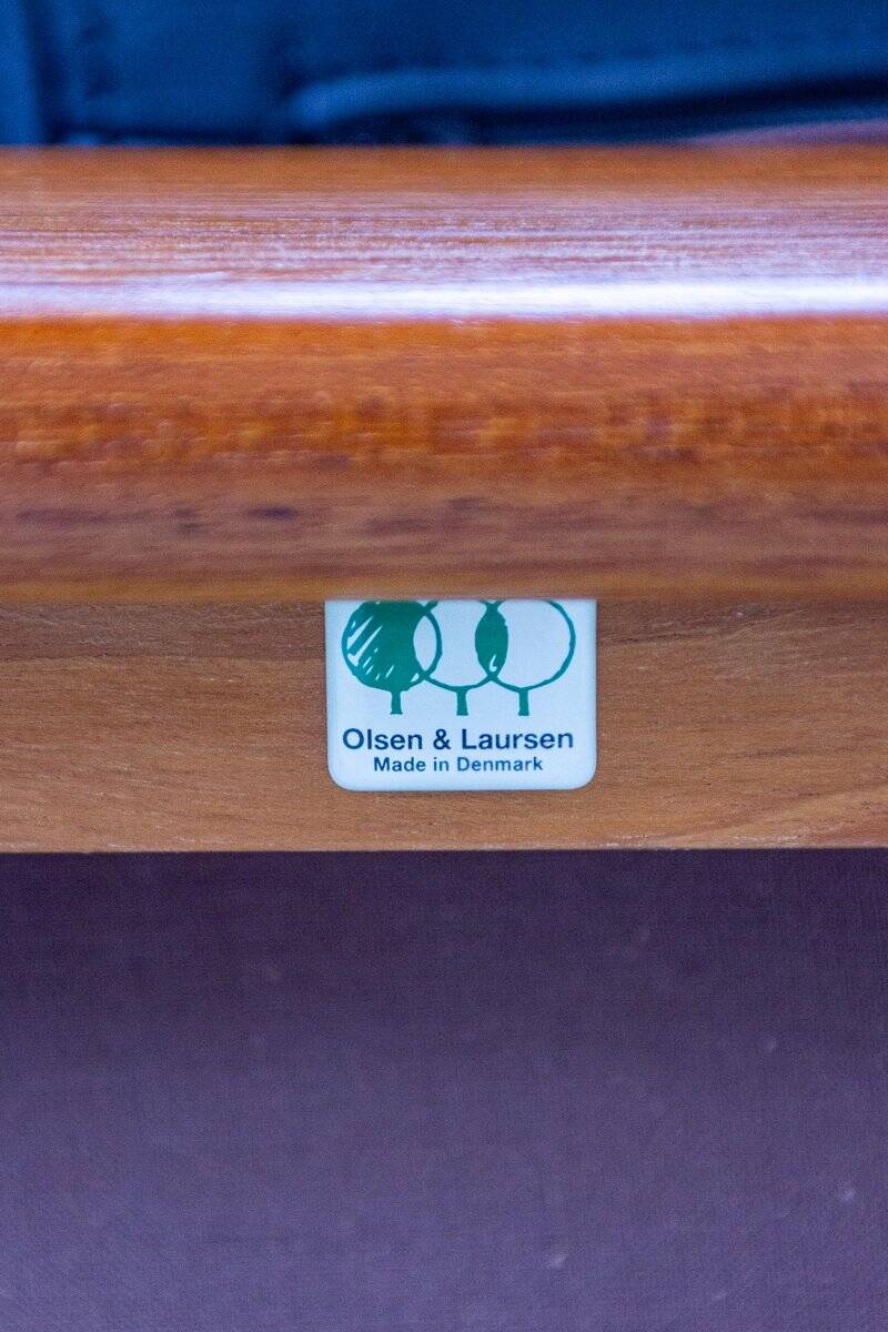 Vintage Two-Seater Teak and Leather Sofa by Olsen & Laursen, 1980s
