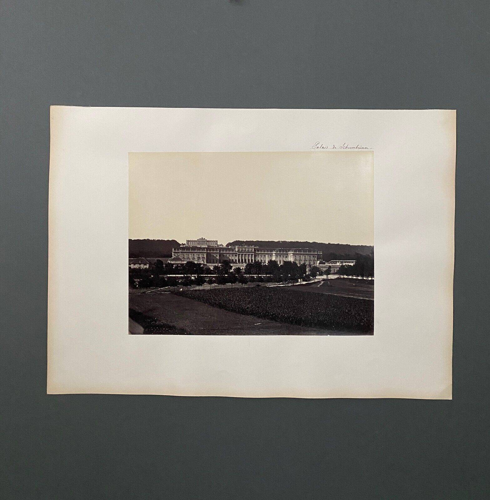 Photo Schoenbrunn Palace 19th century albumen laminated cardboard