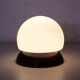Lampe champignon en bois et verre opalin