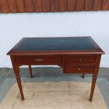Black leather desk with extensions