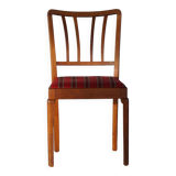 Set of 6 modern classic Danish dining chairs, oak with upholstered seats, 1950s.