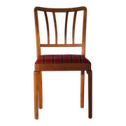 Set of 6 modern classic Danish dining chairs, oak with upholstered seats, 1950s.
