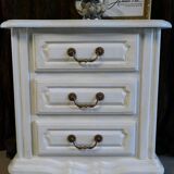 Bedside white patinated beige