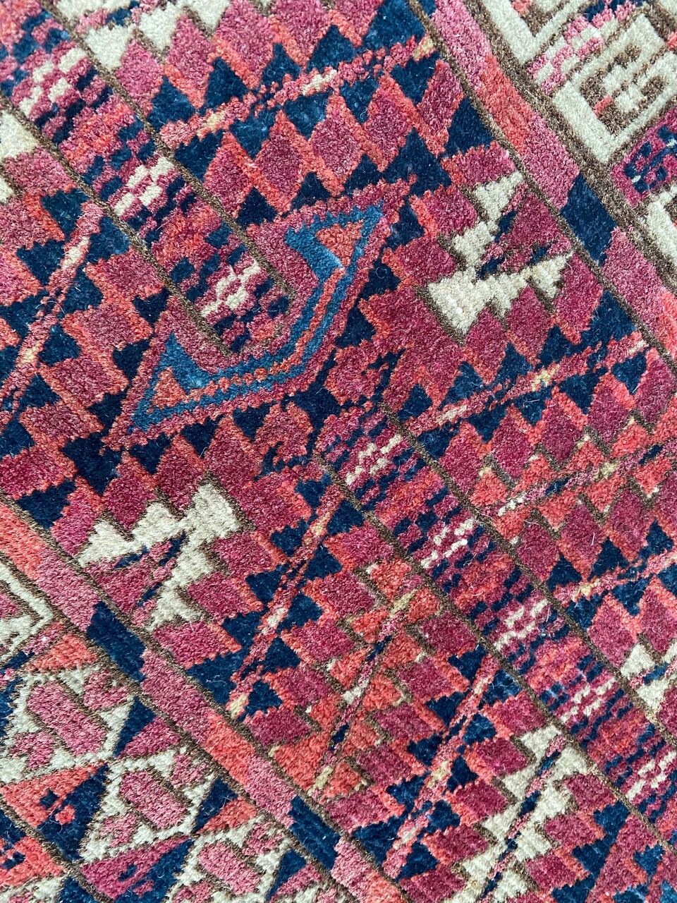 Ancient Turkmen Afghan Hatchlou handmade carpet 133x133 cm