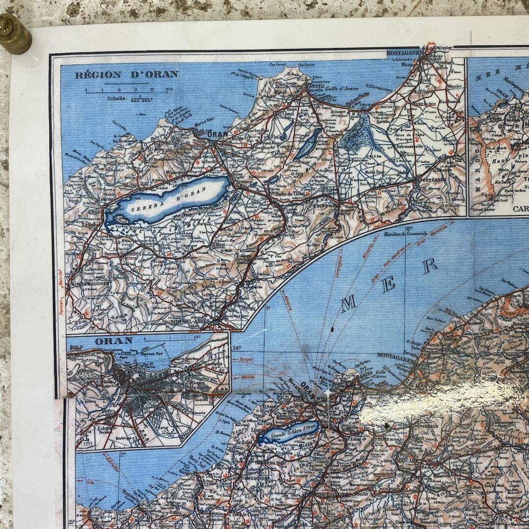 Carte de l'Algérie vintage 1947