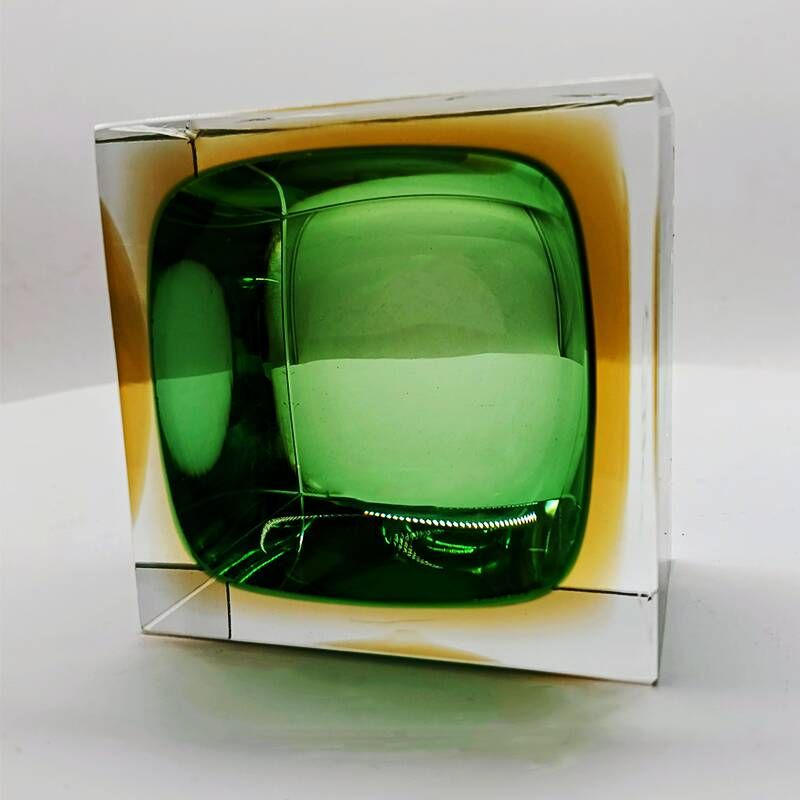 1960s Square Ashtray in Murano Glass by Flavio Poli for Seguso.