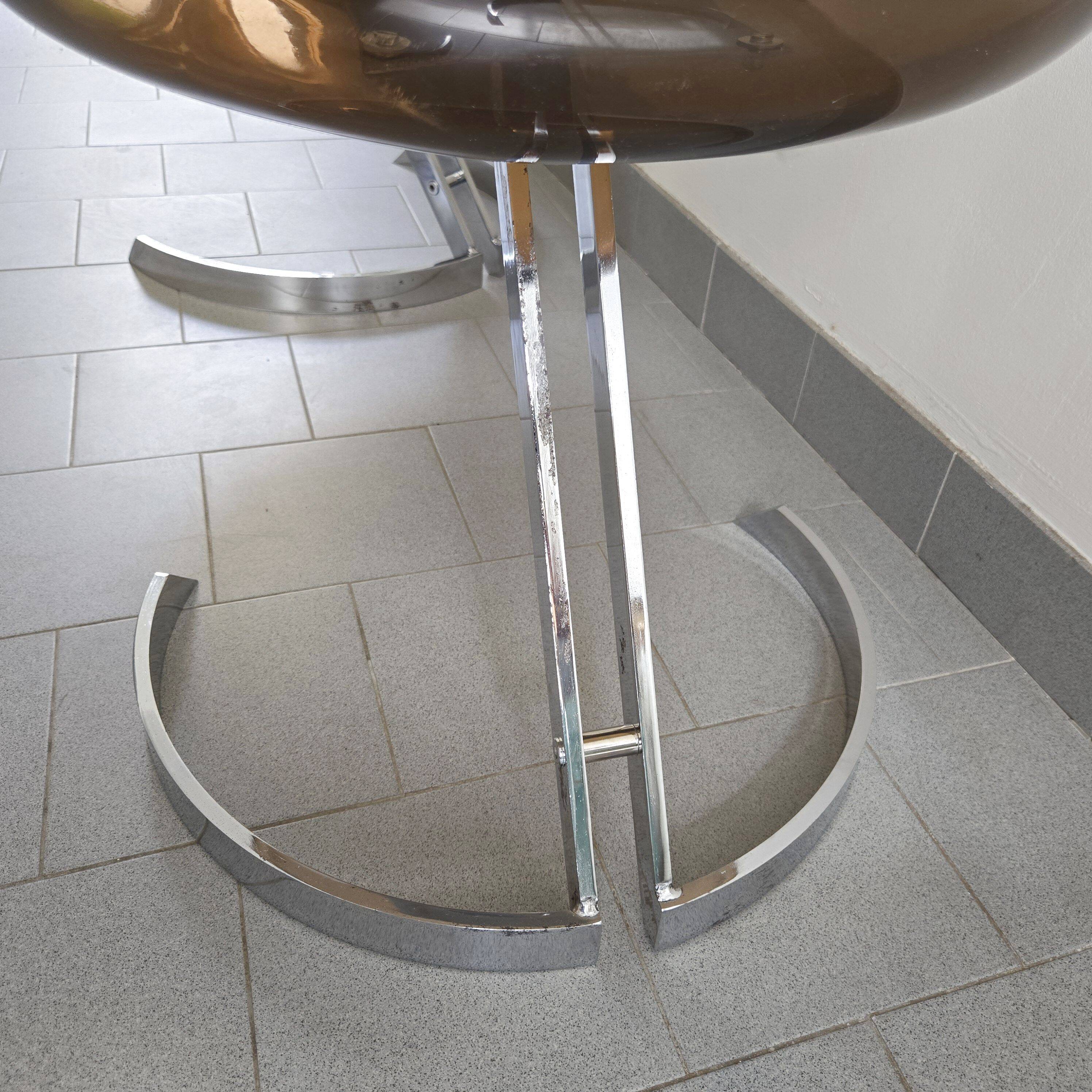 Set of 4 vintage Eurosteel chairs from the 1970s