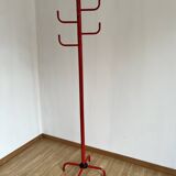 Red metal coat rack