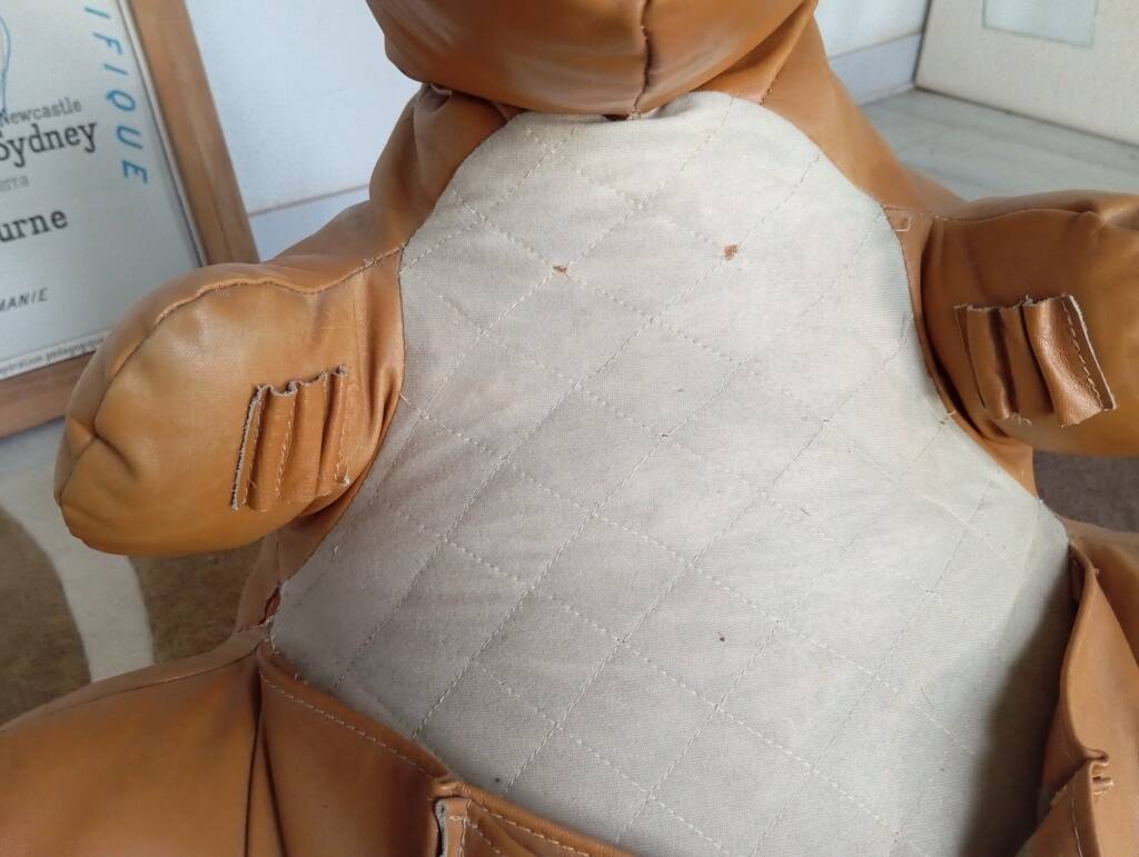 Kangaroo leather magazine rack, 1960s