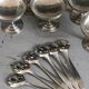 Ice cream cup with spoons, vintage stainless steel