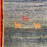 Tapis persan Gabbeh fabriqué à la main au milieu du XXe siècle