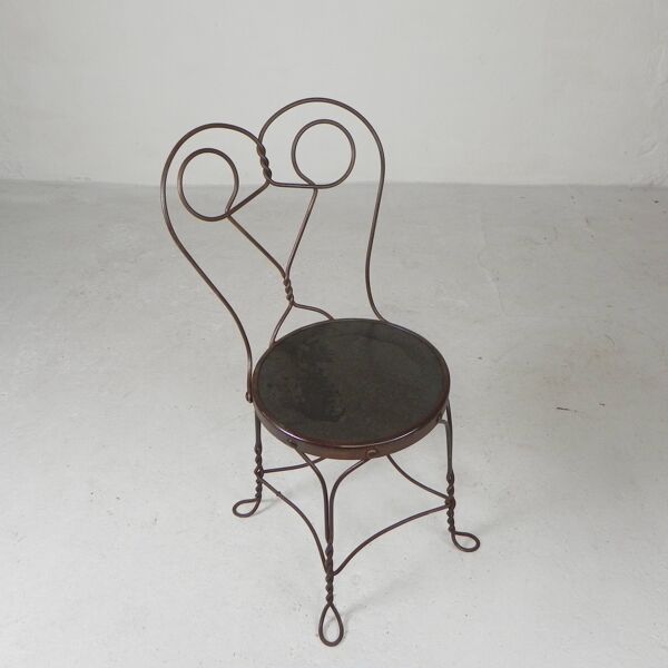 Chaise américaine gracieuse en acier pour glacier, années 1940