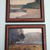 Paire de peintures - paysages