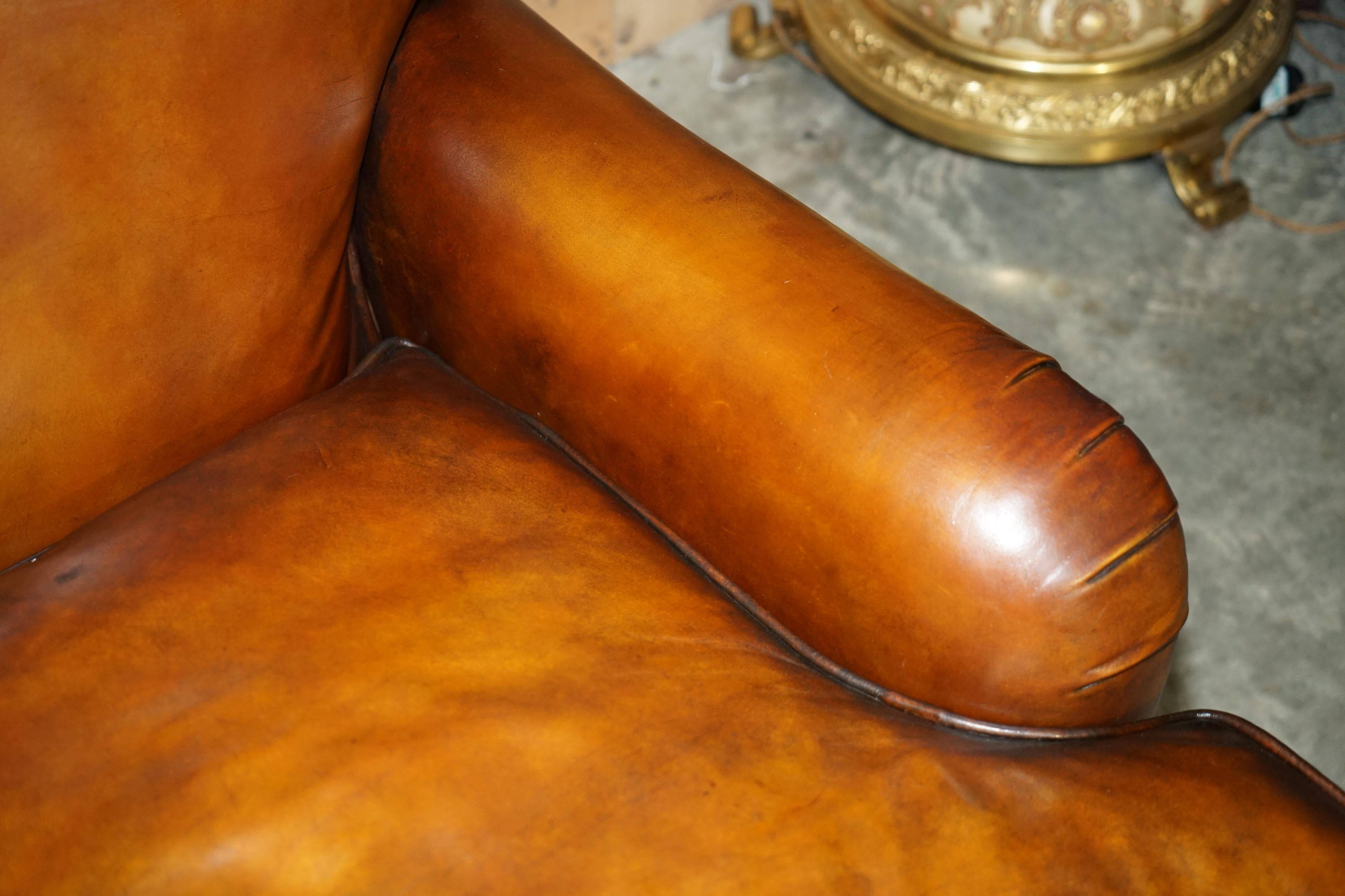 Restored leather Howard & Son canapé style, 204 cm