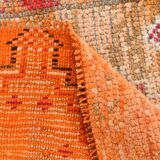 Pink & Orange Oriental Pattern Turkish Runner Rug, 90x306Cm