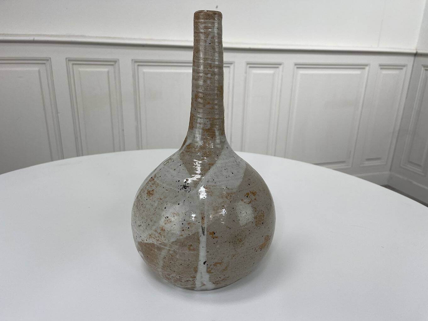 Vintage Eugène Lion stoneware vase