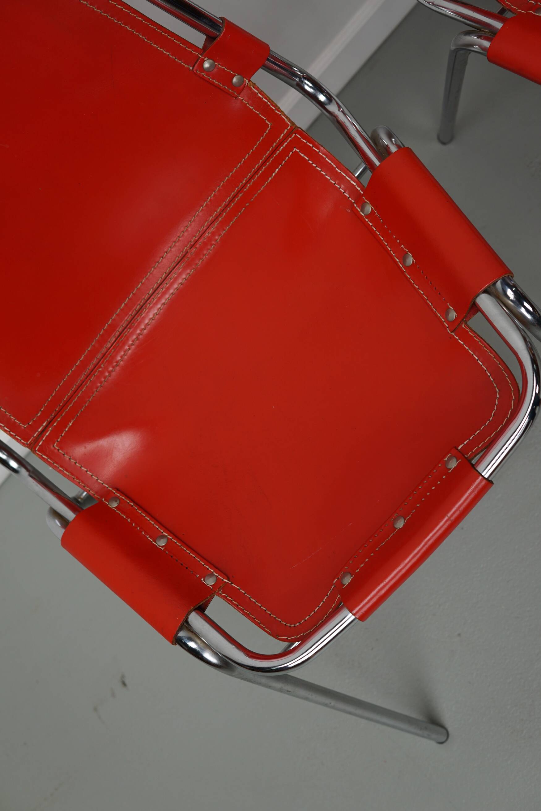 Set of Two Red Chairs by Dalvera for Les Arcs, 1960s