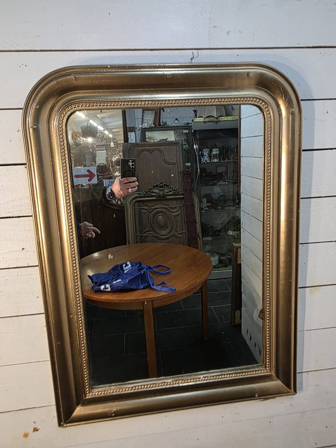 Miroir style Louis Philippe doré,  104×77cm