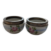 Pair of Art Deco salt cellars in Limoges porcelain.