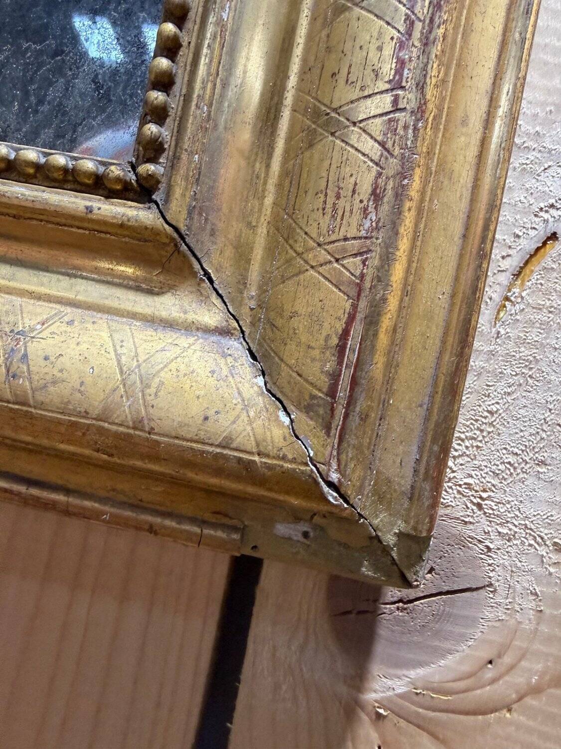 Fireplace mirror – Louis-Philippe period – Gilded stucco wood
