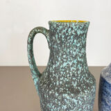 Set of Two Pottery Fat Lava "Supercolor" Vases by Scheurich Germany WGP