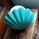 Turquoise blue scallop lamp