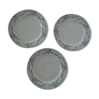 3 assiettes modèle colbert faïence badonviller ancienne