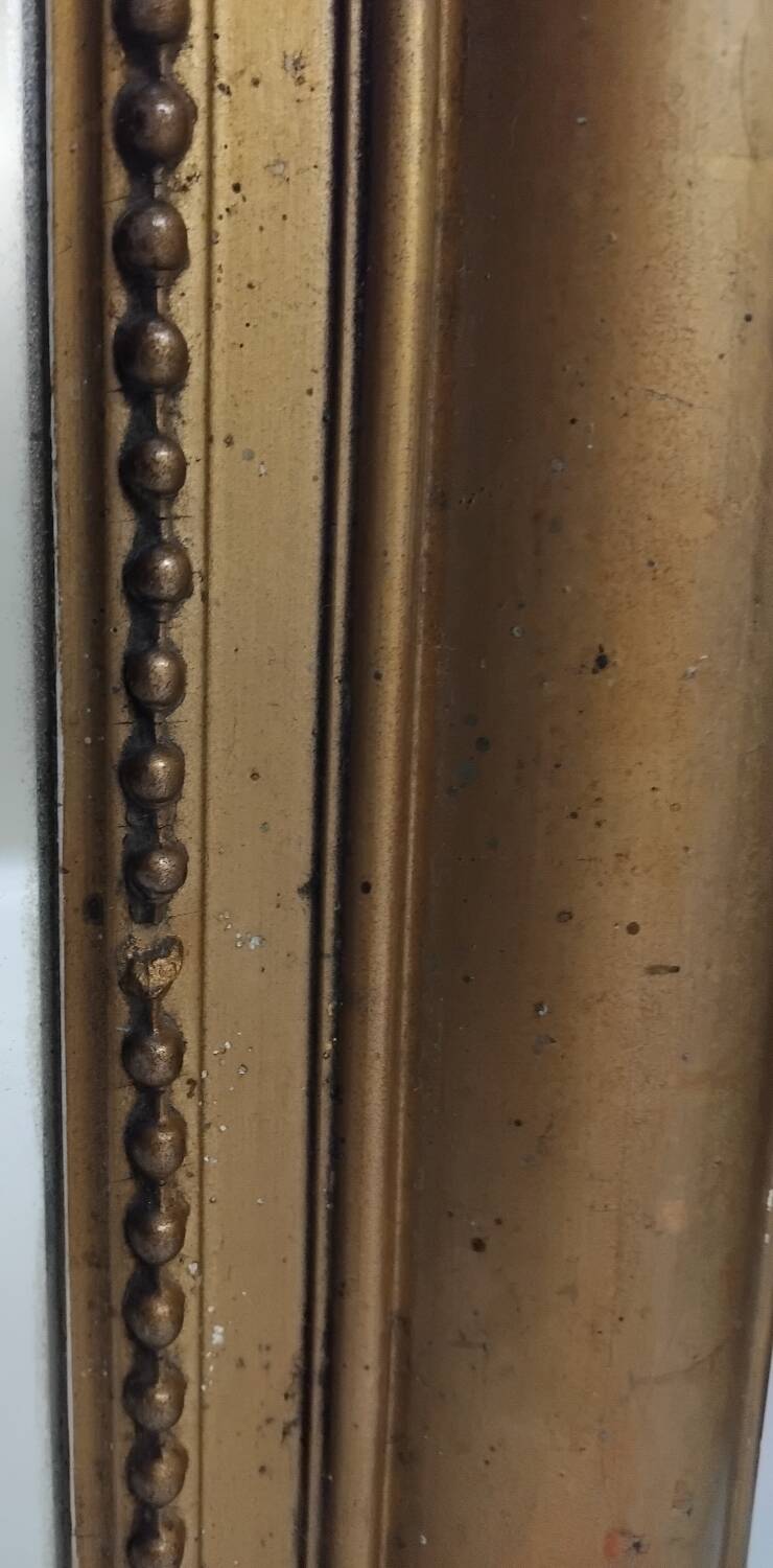 Antique wooden and plaster mirror 69x93cm