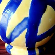 Free-form handmade vase in Art Deco style and period.