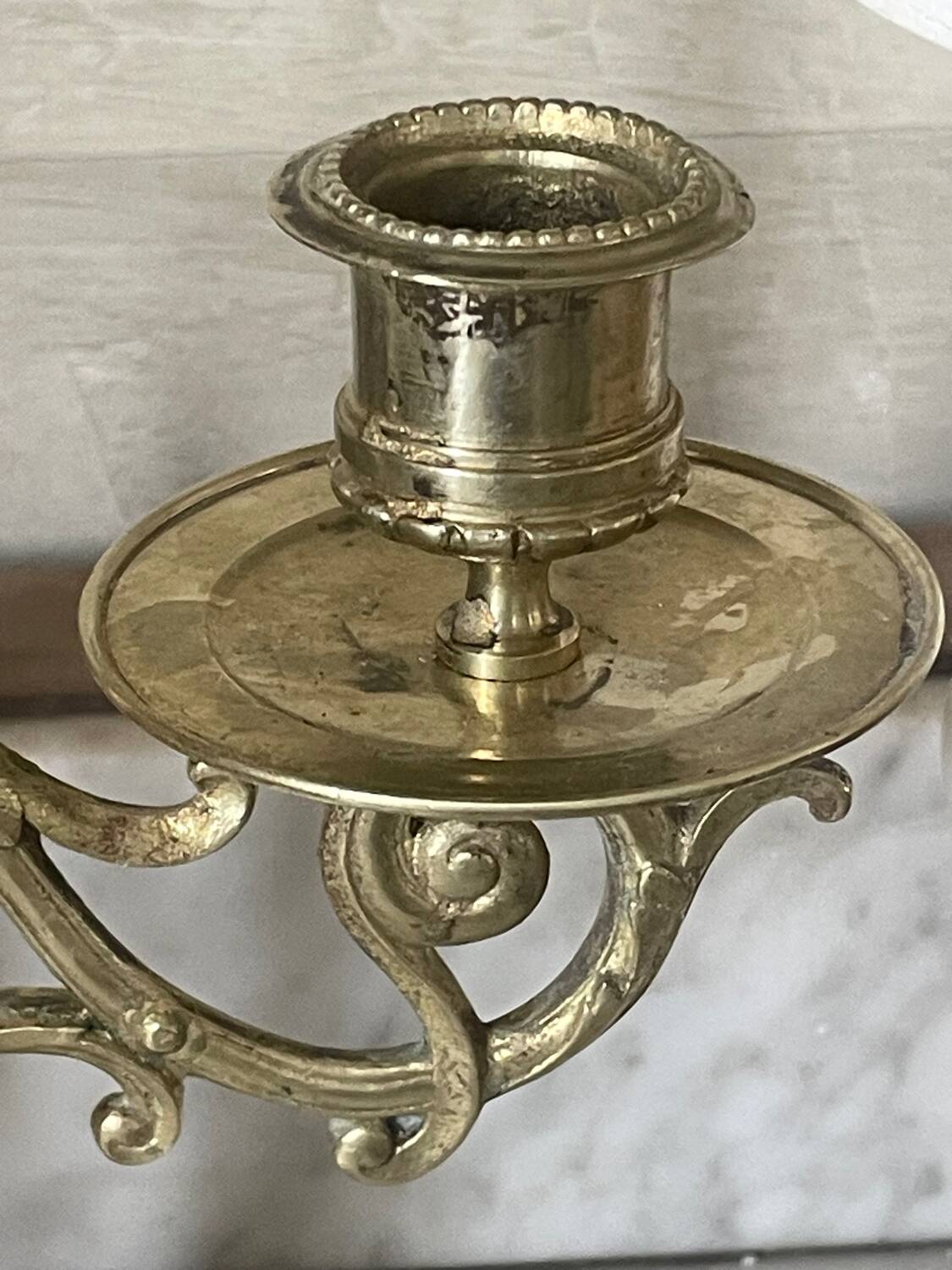 Pair of 19th century bronze candlesticks